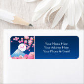 Mt Fuji Cherry Blossoms Lente Japan Nacht Sakura Etiket (Insitu)