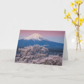 Mt Fuji en Cherry Blossom Kaart (Gele Bloem)