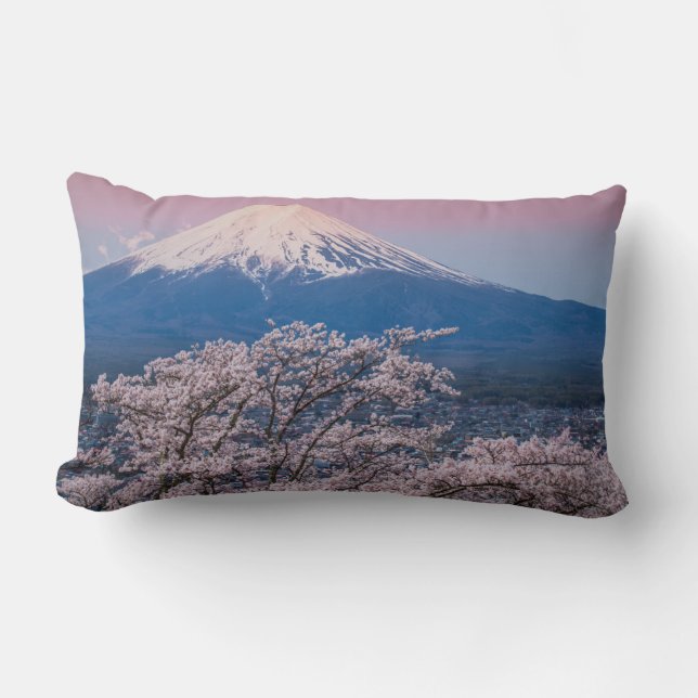 Mt Fuji en Cherry Blossom Kussen (Voorkant)
