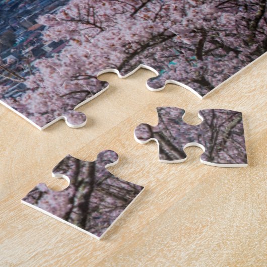 Mt Fuji en Cherry Blossom Legpuzzel (Zijkant)