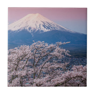 Mt Fuji en Cherry Blossom Tegeltje
