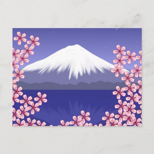 Mt. Fuji en Sakura-bloesems Briefkaart (Voorkant)