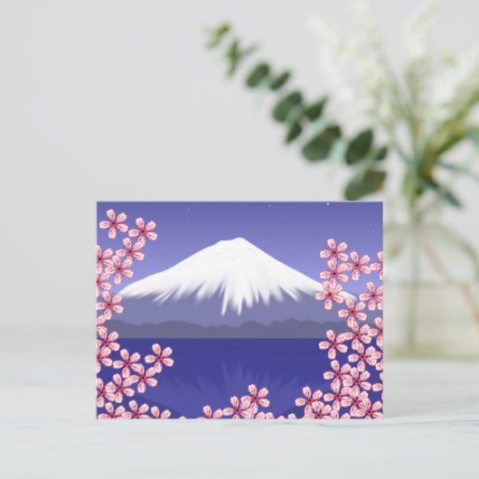 Mt. Fuji en Sakura Blossom Briefkaart (Staand voorkant)