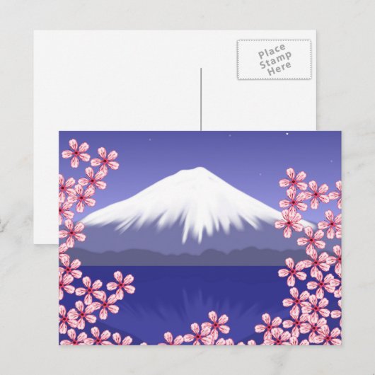 Mt. Fuji en Sakura Blossom Briefkaart (Voorkant / Achterkant)