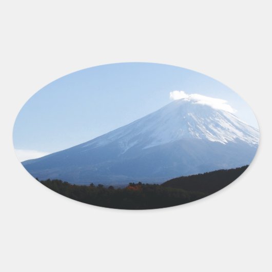 Mt Fuji Fuji Lake Kawaguchi Ovale Sticker (Voorkant)