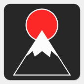 Mt. Fuji geïnspireerd Vierkante Sticker (Voorkant)