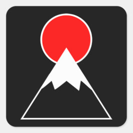 Mt. Fuji geïnspireerd Vierkante Sticker