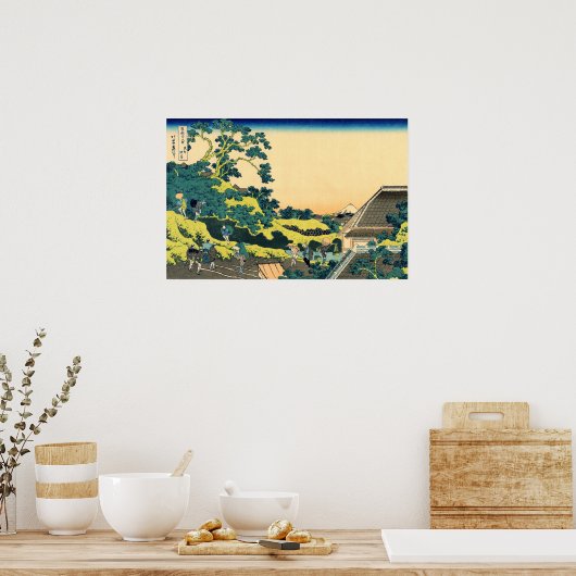 Mt Fuji gezien vanaf de Mishima Pass Hokusai 1830 Poster (Keuken)