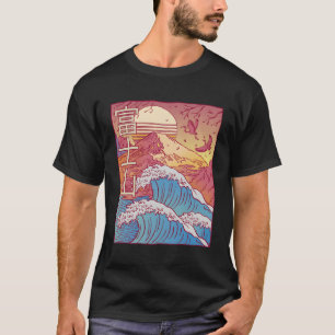 Mt Fuji Great Wave Off Kanagawa Japan Geïnspireerd T-shirt