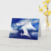 Mt. - Fuji & het Vliegende Wenskaart van de Kaart (Gele Bloem)