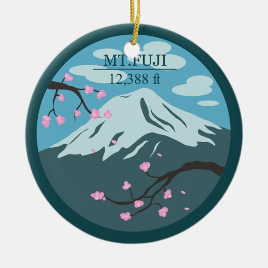 Mt. Fuji Hoogte Keramisch Ornament (Voorkant)