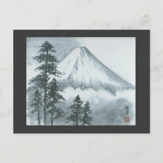 Mt Fuji Ink-Briefkaart voor schilderen Briefkaart (Voorkant)