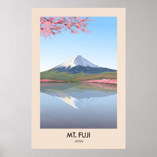Mt Fuji Japan Reisposter Poster (Voorkant)
