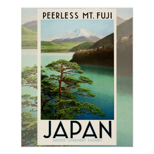 Mt Fuji Japan Travel Poster  kunst (Voorkant)