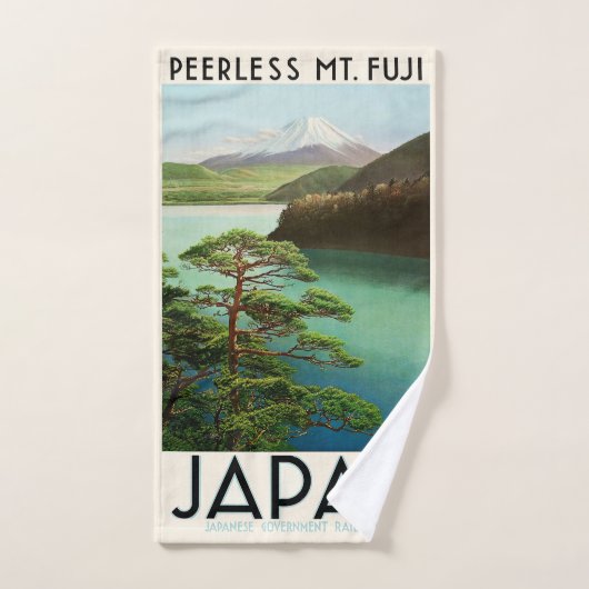 Mt Fuji Japan Travel Poster  kunst Bad Handdoek (Handdoek)