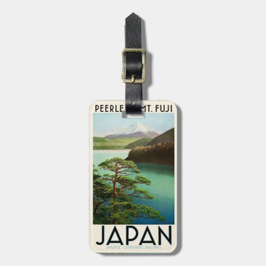 Mt Fuji Japan Travel Poster  kunst Bagagelabel (Voorkant verticaal)