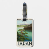 Mt Fuji Japan Travel Poster  kunst Bagagelabel (Achterkant verticaal)