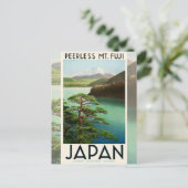 Mt Fuji Japan Travel Poster kunst Briefkaart (Staand voorkant)
