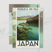 Mt Fuji Japan Travel Poster kunst Briefkaart (Voorkant / Achterkant)