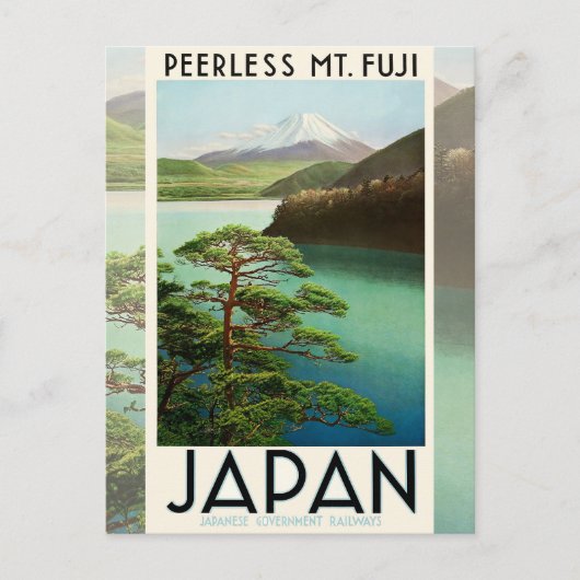 Mt Fuji Japan Travel Poster kunst Briefkaart (Voorkant)