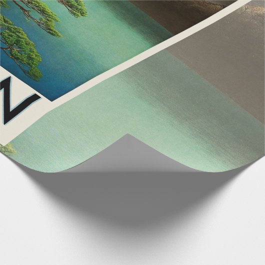 Mt Fuji Japan Travel Poster  kunst Cadeaupapier (Hoek)