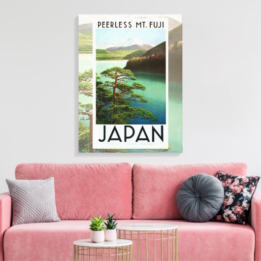 Mt Fuji Japan Travel Poster  kunst Canvas Afdruk (Insitu (Woonkamer))