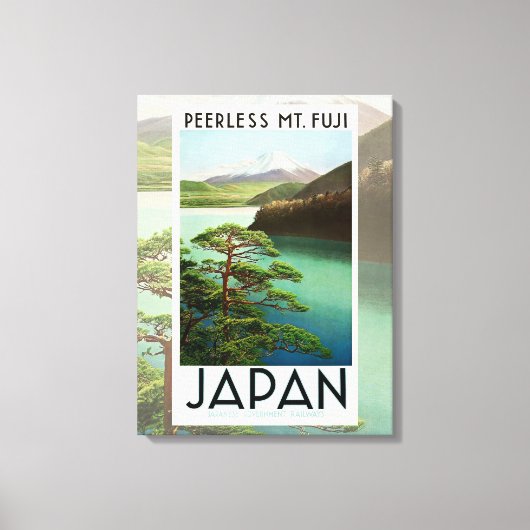 Mt Fuji Japan Travel Poster  kunst Canvas Afdruk (Voorkant)