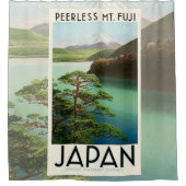 Mt Fuji Japan Travel Poster  kunst Douchegordijn (Voorkant)
