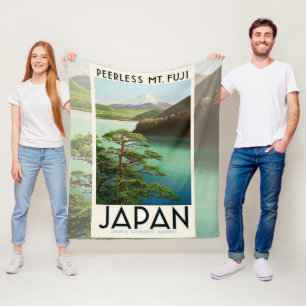 Mt Fuji Japan Travel Poster  kunst Fleece Deken