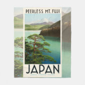 Mt Fuji Japan Travel Poster  kunst Fleece Deken (Voorkant)