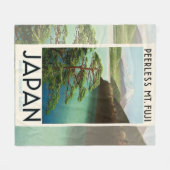 Mt Fuji Japan Travel Poster  kunst Fleece Deken (Voorkant (Horizontaal))