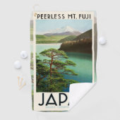 Mt Fuji Japan Travel Poster  kunst Golfhanddoek (Insitu)