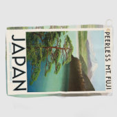 Mt Fuji Japan Travel Poster  kunst Golfhanddoek (Horizontaal)