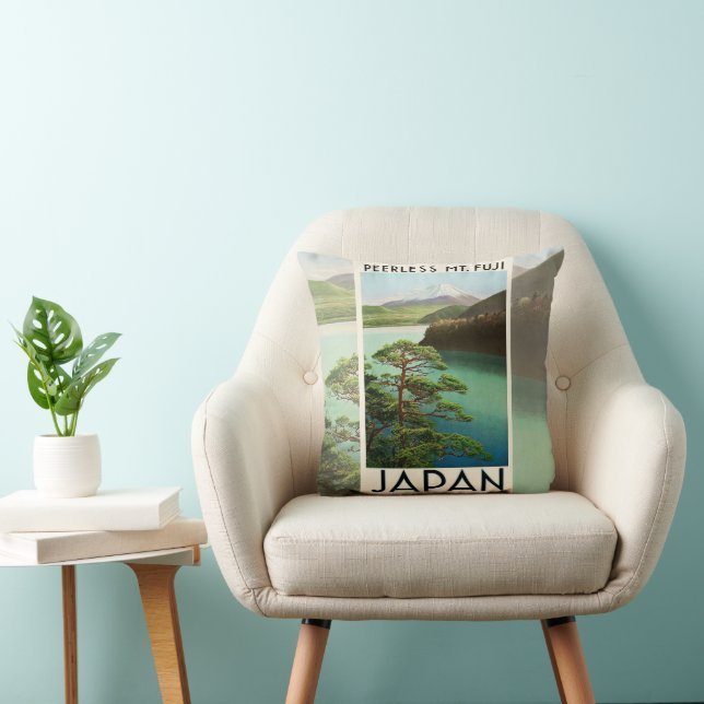 Mt Fuji Japan Travel Poster  kunst Kussen (Stoel)