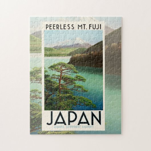 Mt Fuji Japan Travel Poster  kunst Legpuzzel (Verticaal)