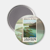 Mt Fuji Japan Travel Poster  kunst Magneet (Voorkant / Achterkant)
