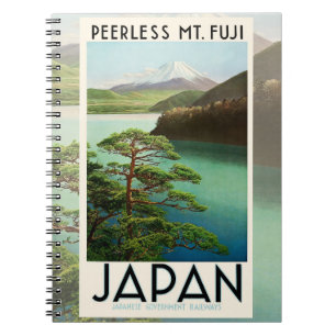 Mt Fuji Japan Travel Poster  kunst Notitieboek