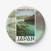 Mt Fuji Japan Travel Poster  kunst Papieren Bordje (Voorkant)