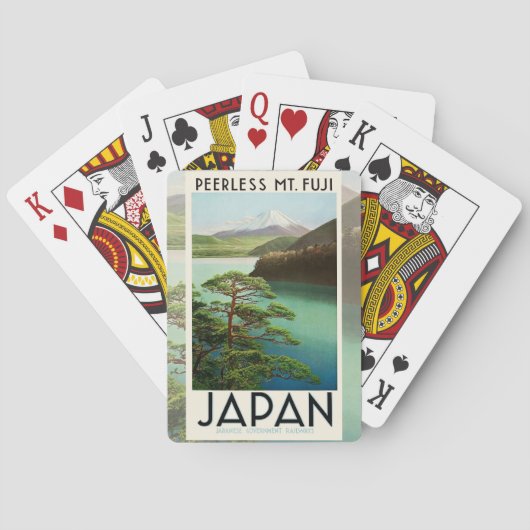 Mt Fuji Japan Travel Poster  kunst Pokerkaarten (Achterkant)