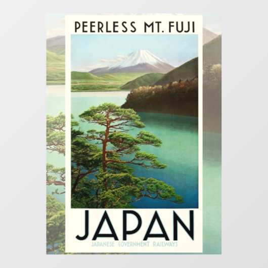Mt Fuji Japan Travel Poster  kunst Raamsticker (Vel)