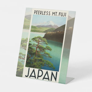 Mt Fuji Japan Travel Poster  kunst Reclamebord Met Voetstuk