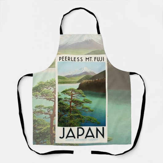 Mt Fuji Japan Travel Poster  kunst Schort (Voorkant)