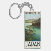 Mt Fuji Japan Travel Poster  kunst Sleutelhanger (Voorkant Links)