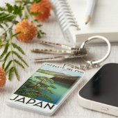 Mt Fuji Japan Travel Poster  kunst Sleutelhanger (Voorkant Rechts)