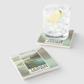 Mt Fuji Japan Travel Poster kunst Stenen Onderzetter (Zijkant)