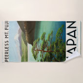 Mt Fuji Japan Travel Poster  kunst Strandlaken (Voorkant)