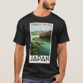 Mt Fuji Japan Travel Poster  kunst T-shirt (Voorkant)