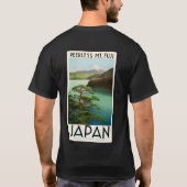 Mt Fuji Japan Travel Poster  kunst T-shirt (Achterkant)