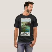 Mt Fuji Japan Travel Poster  kunst T-shirt (Voorkant volledig)