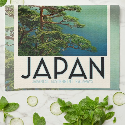 Mt Fuji Japan Travel Poster  kunst Theedoek (Gevouwen)